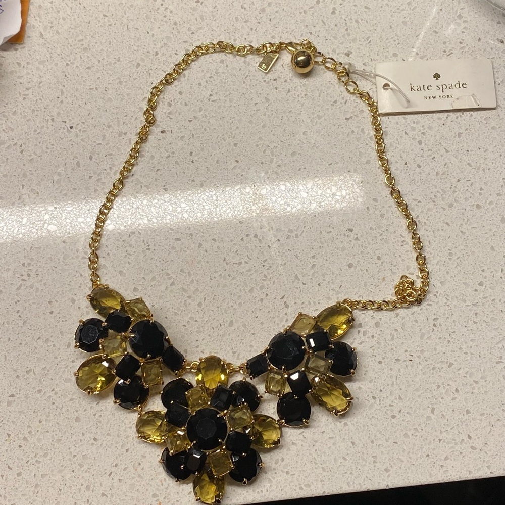 NWT Kate Spade Crystal Cluster Statement Necklace